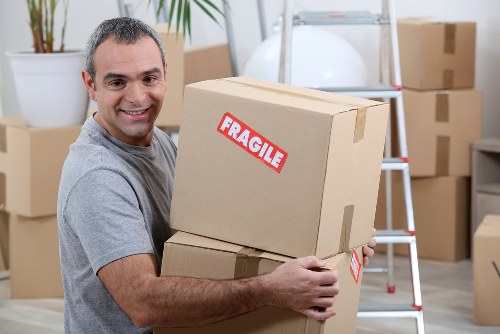 Man and van team preparing a booking for collection and transport