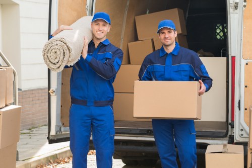 Packed boxes and furniture ready for local relocation in Bromley