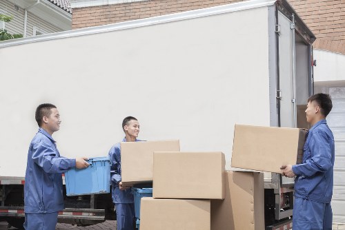 Packed household items ready for transport during a home removal