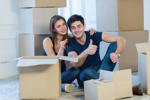 Loading furniture into a hired removal truck