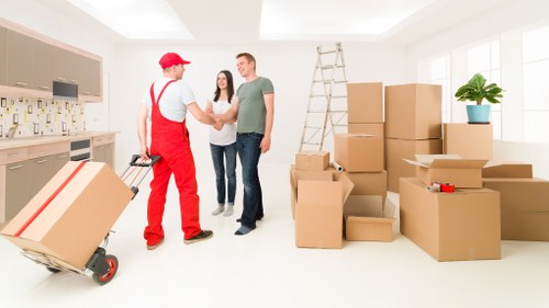 Packed household items ready for transport in Bromley