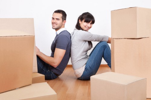 Local moving van helping with furniture transport