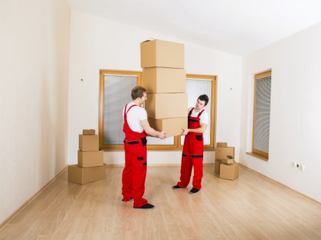 Man and van staff discussing a service issue