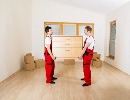 Packed household boxes and furniture ready for a Bromley home move
